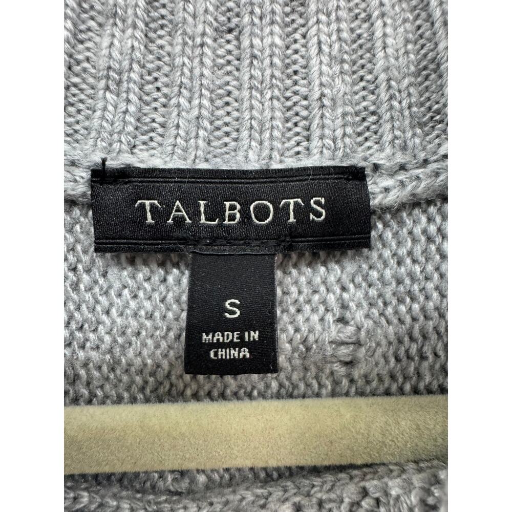 Talbots Sweater Poncho Womens S Gray Knit Mock Neck - Picture 3 of 7
